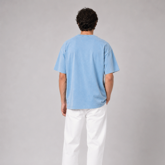 Camiseta hombre fit regular - Celeste ORIGIN