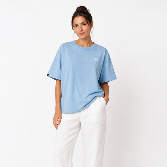 Camiseta mujer fit regular - Celeste ORIGIN
