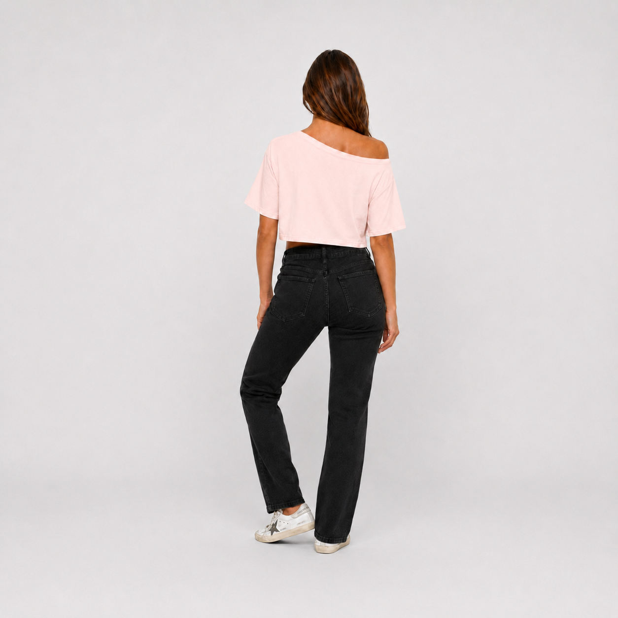 Camiseta Asimetrica cropped DELIA Rosa