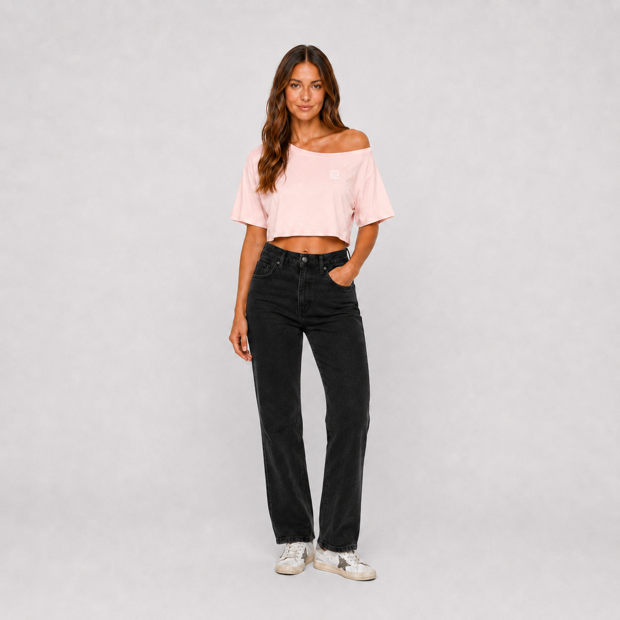 Camiseta Asimetrica cropped DELIA Rosa