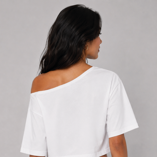Camiseta Asimetrica cropped DELIA Blanca