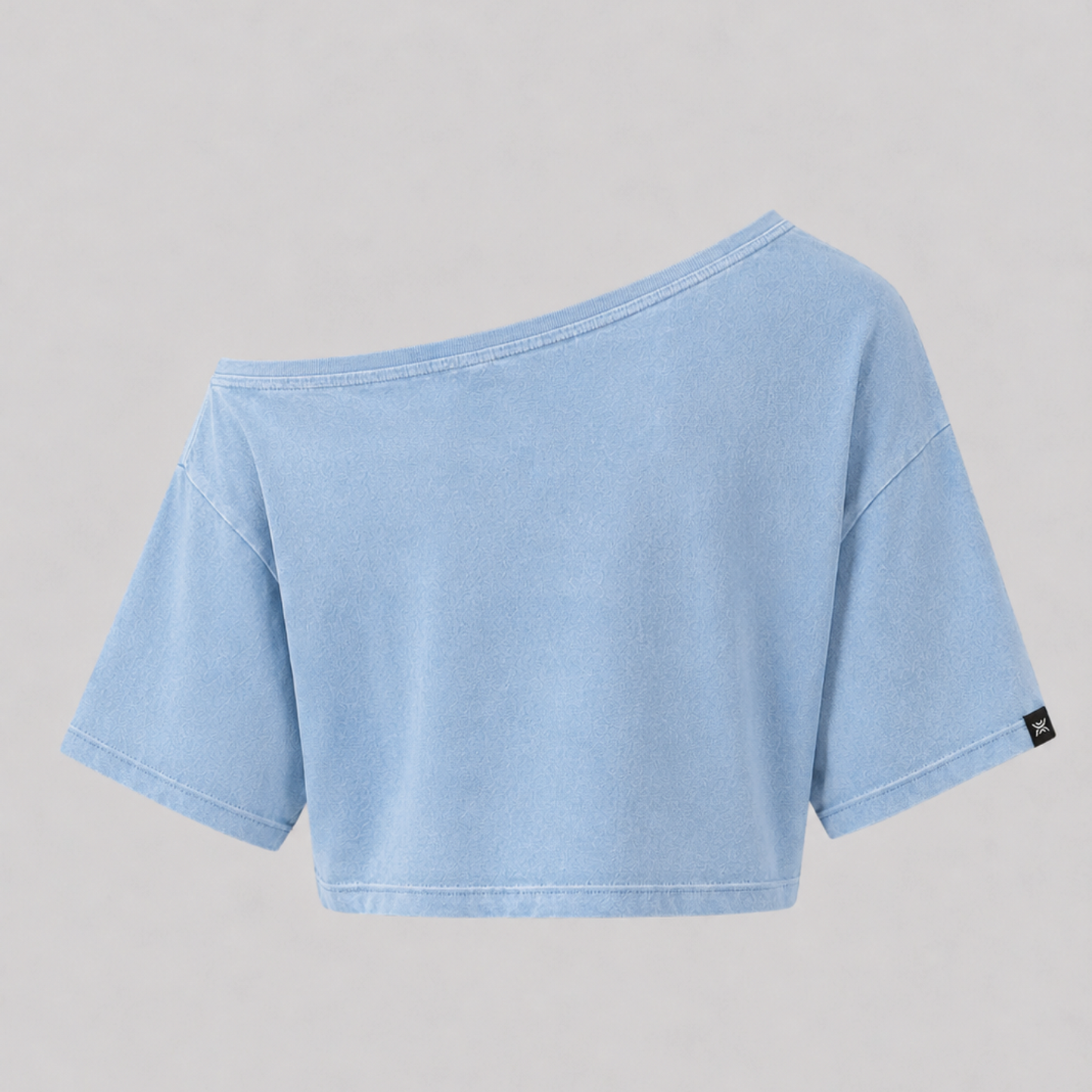 Camiseta Asimetrica cropped DELIA Celeste